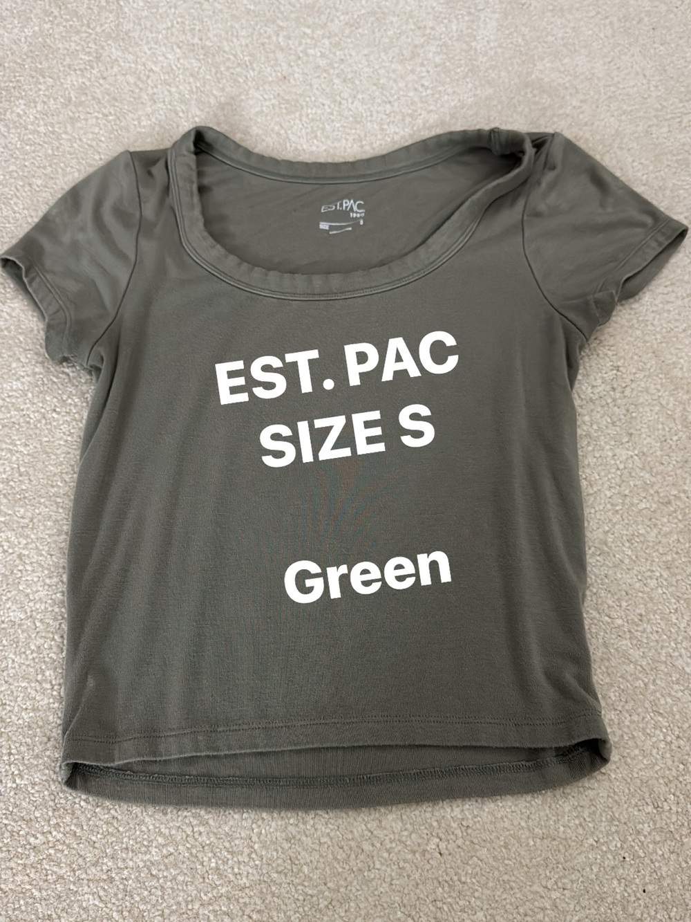 Women's Scoop Neck Tee — Olive Green, Size S